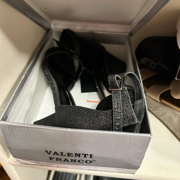 Mother of the groom shoes that I wore once. black sequence ankle straps. - Picture 2 of 6